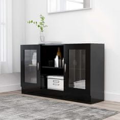 Vidaxl Vitrína, čierna 120x30,5x70 cm, kompozitné drevo