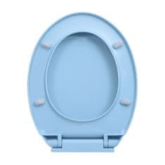 Vidaxl WC sedadlo, pomalé sklápanie, rýchloupínacie, modré, oválne