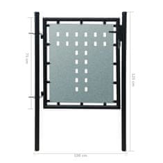 Vidaxl Čierna jednokrídlová plotová brána 100x125 cm