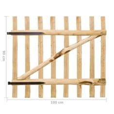 Petromila vidaXL Jednokrídlová brána, lieskové drevo, 100x90 cm
