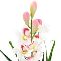 Petromila vidaXL Umelá rastlina, cymbídia s kvetináčom 100 cm zelená