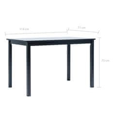 Petromila vidaXL Jedálenský stôl čierny 114x71x75 cm masívne kaučukové drevo