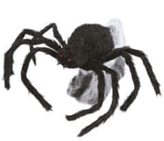 Guirca Chlpatý pavúk na pavučine s efektmi 70cm