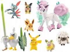 Jazwares Pokémon balenie 8 figúrok Yamper, Wooloo, Pikachu 8, Hangry Morpeko, Full Belly Morpeko, Toxel, Galarian Ponyta, Sirfetch'd