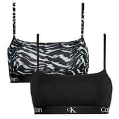 Calvin Klein 2 PACK - dámska podprsenka CK96 Bralette QF7215E-BIK (Veľkosť L)