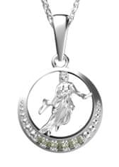 A-B A-B Znamenie zverokruhu Panna Strieborný prívesok s 5 drahokamami moldavitu striebro 925/1000 jw-AGV1051-09