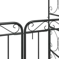 Vidaxl Záhradný oblúk s bránou čierny 108x45x235 cm oceľ