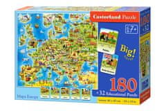 Castorland Vzdelávacie puzzle mapa Európy 212 dielikov