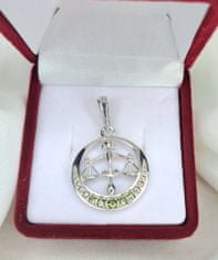 A-B A-B Znamenie zverokruhu Váhy Strieborný prívesok s 5 drahokamami moldavitu striebro 925/1000 jw-AGV1051-10