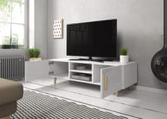 VIVALDI TV stolík Sweden II 140 cm biely mat/biely lesk