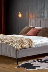 Halmar Čalúnená manželská posteľ s roštom Francesca 160 - svetlosivá