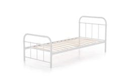 Halmar Kovová jednolôžková posteľ s roštom Linda 90 - biela
