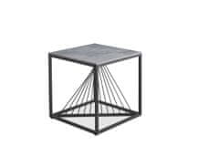 Halmar Konferenčný stolík Infinity 2 Kwadrat - sivý mramor / čierna