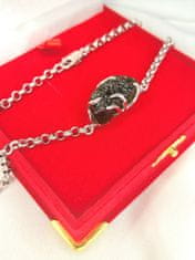 A-B A-B Strieborný náhrdelník brúsený meteorit s českým surovým moldavitom 15,6 gr striebro 925/1000 jw-AGN21