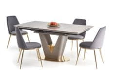 Halmar Rozkladací jedálenský stôl Valentino - svetlosivá / zlatá