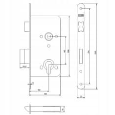 LOB Zadlabávací zámok 90/50 WB, s cylindrickou vložkou pre dvere