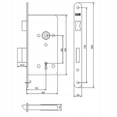 LOB Zadlabávací zámok 60/50 KL na dvere 1 kľúč