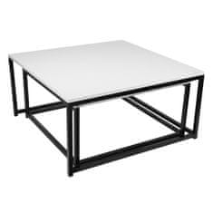 KONDELA Konferenčný stolík (2 ks) Kastler New Typ 1 - biela / čierna
