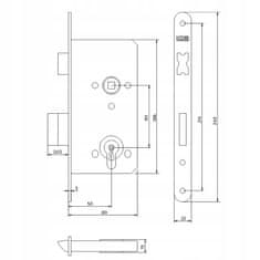 LOB Zadlabávací zámok 90/50 KL pre dvere s 2 kľúčmi