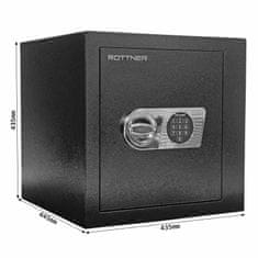 Rottner Monaco 45 EL nábytkový elektronický trezor čierny | Elektronický zámok | 43.5 x 43.5 x 44.5 cm