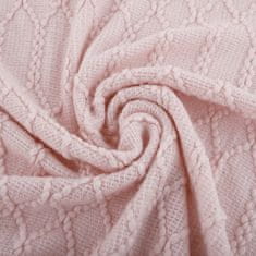 KONDELA Pletená deka so strapcami Sulia Typ 2 150x200 cm - svetloružová