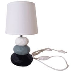 KONDELA Stolná lampa Lenus - biela / modrá / čierna