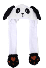 GADGET Plyšová čiapka s pohyblivými ušami - Panda 