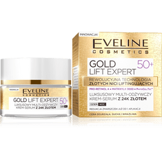Eveline gold lift luxusné multifunkčné krémové sérum s 24k zlatom 50+, 50ml