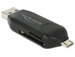 DELOCK Micro USB OTG čítačka kariet + USB 3.0 A male