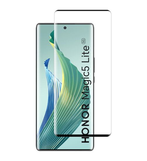 Nuvo ochranné sklo na displej pre Honor Magic5 Lite 5G čierny rám