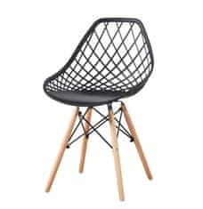 VerDesign RIANA II plastová stolička, čierna/buk