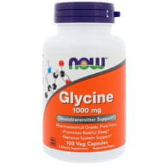 NOW Foods Glycín, 1000 mg, 100 kapsúl