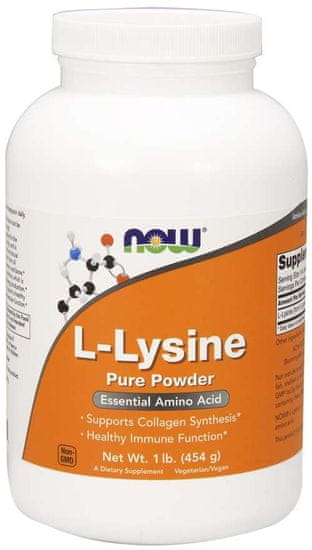 NOW Foods L-Lysine (L-lyzín) prášok, 454g
