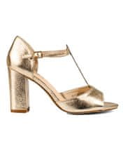 Amiatex Dámske sandále 92902 + Nadkolienky Gatta Calzino Strech, odtiene žltej a zlatej, 39