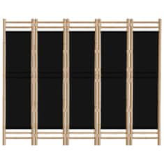 Vidaxl Skladací 5-panelový paraván 200 cm bambus a plátno