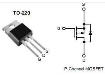 HADEX IRF9640 P MOSFET 200V/6,5A 75W TO220