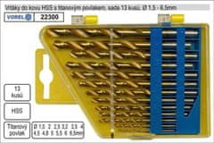HADEX Sada vrtákov HSS 13ks priemer 1,5-6,5mm TITAN