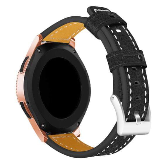Symfony Symfony Náramok pre chytré hodinky 22 mm, koža čierna