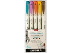 Zebra Popisovač Mildliner Brush Warm 5 farieb
