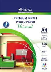 Victoria Fotografický papier "Universal", do atramentovej tlačiarne, matný, A4, 120g