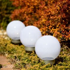 Polux 6x Solárne záhradné svietidlo LED Guľa 15cm do zem 3500K + RGB