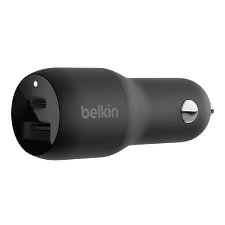 Belkin BOOST CHARGE 37W Duálna Power Delivery PPS nabíjačka do auta - 25W USB-C & 12W USB-A, čierna