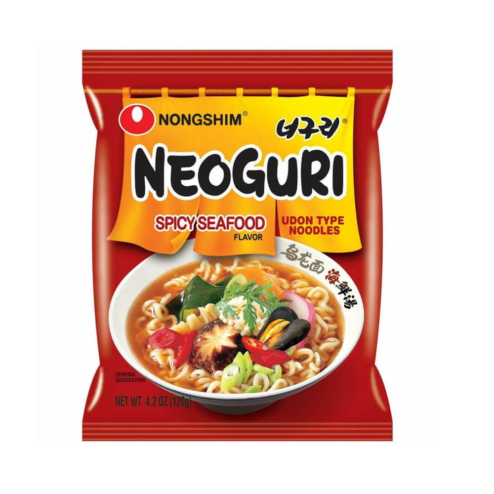 Nongshim Neoguri Ramyun | Kórejská korenistá instantná polievka s morskými plodmi "Neoguri Ramyun | Korenistá polievka s morskými plodmi | Rezance ty