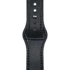 Strapado Kožený sport pro Apple Watch Barva: Černá/stříbrná, Šířka hodinek: 38/40/41 mm, Délka: M/L