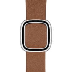 Strapado Kožený řemínek s moderní přezkou pro Apple Watch Barva: Hnědá, Šířka hodinek: 42/44/45 mm, Délka: S/M