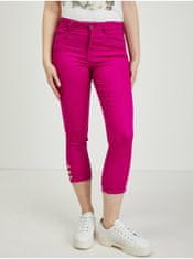 Orsay Tmavě růžové dámské zkrácené kalhoty ORSAY M