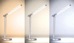 Solight LED stolní lampička, 7W, stmívatelná, změna chromatičnosti, strieborná farba