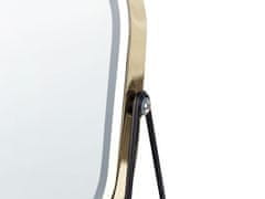 Beliani Kozmetické LED zrkadlo 20 x 22 cm zlatá/čierna DORDOGNE