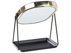 Beliani Kozmetické LED zrkadlo 20 x 22 cm zlatá/čierna DORDOGNE