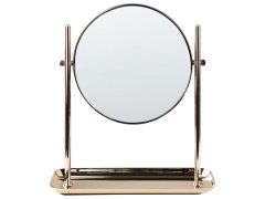 Beliani Kozmetické zrkadlo ø 20 cm zlatá/čierna FINISTERE